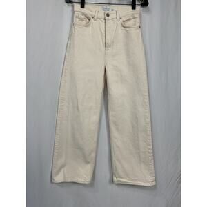 & Other Stories White Cotton Wide Cropped Denim Jean Size 26 / 28